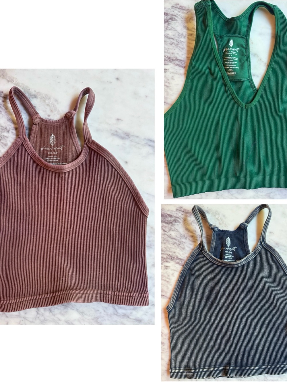 Set of 3 FP Movement Cropped Tanks - Xs/S